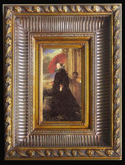 framed  Dyck, Anthony van Marchesa Cattaneo with a Servant, Ta024-3